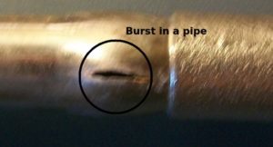 A burst pipe